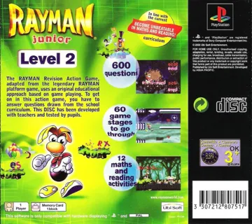 Rayman Junior - Level 2 (EU) box cover back